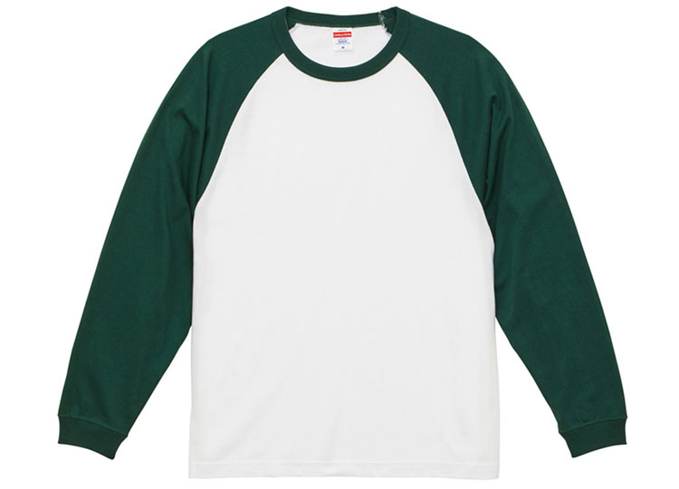 5.6オンス ラグラン ロングスリーブ Tシャツ(1.6インチリブ)